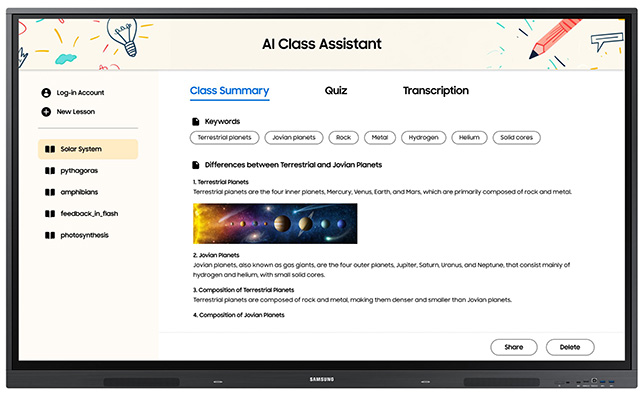 New Samsung AI Class Assistant Brings Generative AI Features to WAD Interactive Displays