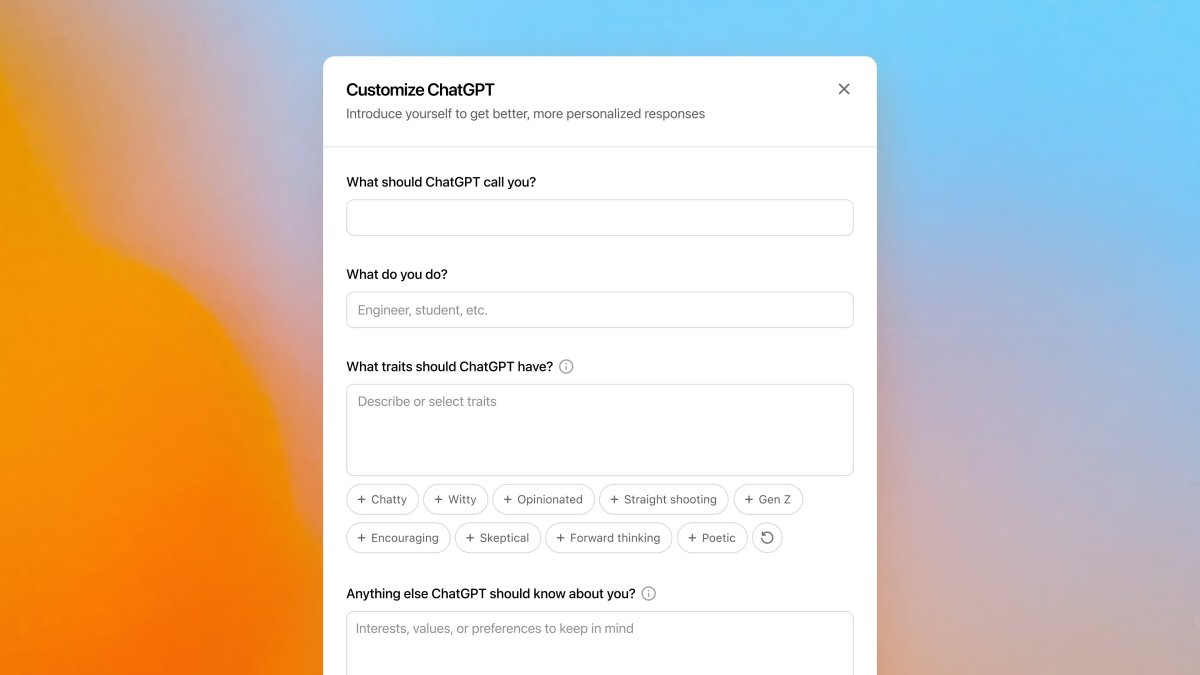 OpenAI Enhances ChatGPT with User-Customizable Features