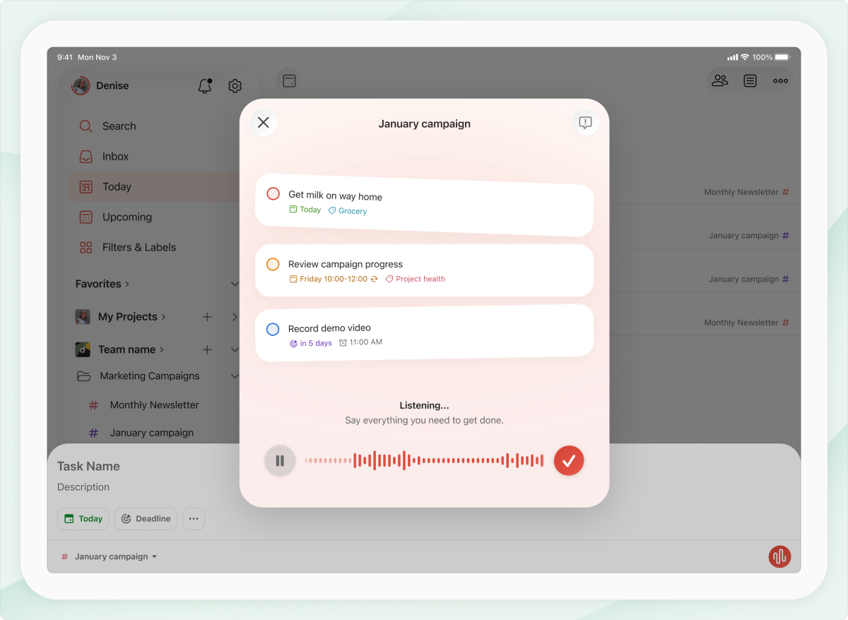 Todoist Ramble – Transform Speech into Organized Tasks Effortlessly